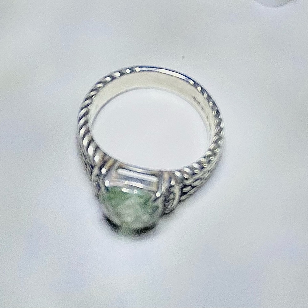 David Yurman Petite Wheaton® Ring Sterling Silver Prasiolite and Diamonds